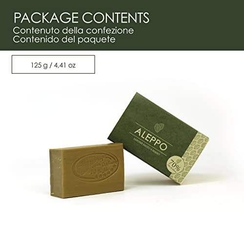 Aleppo Soap Bar with 70% Laurel Oil and Olive Oil ? Handmade Traditional Soap ? 4.41 oz (125 g)