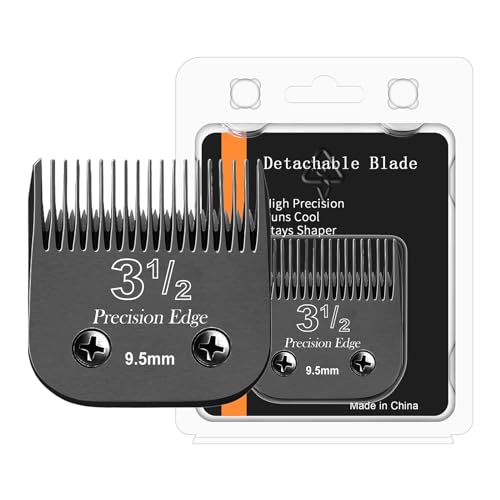 Size3-1/2 Professional Detachable Replacement stainless steel Blades set,compatible with Andis AGC,BDC,BGC,MBG Series,oster Classic 76/Star-Teq/Power-Teq Clippers£¬Cut Length 3/8-Inch(9.5mm) black