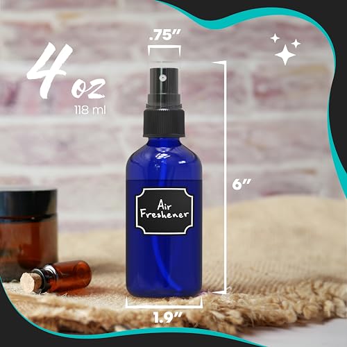 Glass Spray Bottles 4 Oz Pack of 24 - Durable Refillable Cosmetic & Essential Oil Sprays