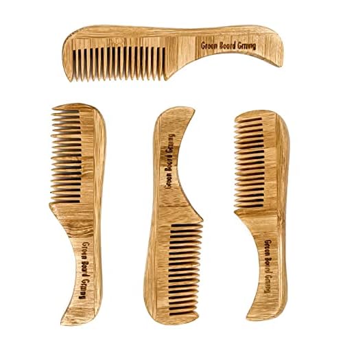 Naturally Normal Bamboo Mustache Comb (4-Pack) ? Sustainable Wood Combs that Plant Trees by Green Beard Grmng