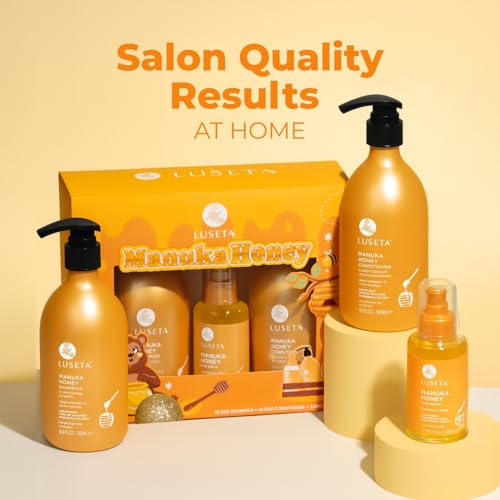 Manuka Honey Moisturizing Hair Care Set with Shampoo Conditioner & Serum - 12.39 Fl Oz (Pack of 3)