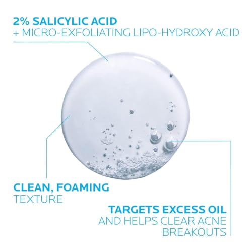 Medicated Acne Face Wash with 2% Salicylic Acid - 6.8 Fl Oz Pack of 2 for Oily Skin