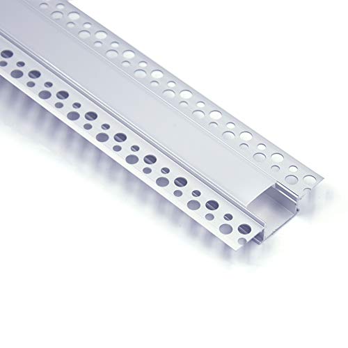 5-Pack 6.6ft Recessed LED Aluminum Channel Kit with Diffuser for Wide LED Strips