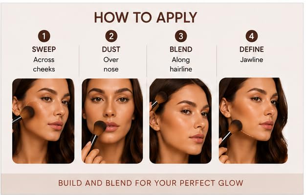 Girlactik Matte Bronzer Powder - Buildable Contouring & Natural Finish, Cabo Fair, 9g