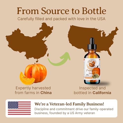 Bella Terra Oils Natural Pumpkin Seed Oil 16oz - Pure Cold-Pressed Skin Nourishment