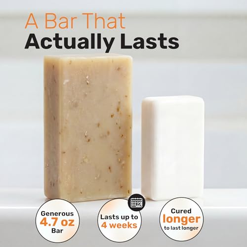 Unscented Oatmeal & Honey Goat Milk Soap Bar 3 Pack for Dry Skin - Luxury Handcrafted
