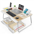 Teak SAIJI Large Folding Bed Desk for Laptop, Reading & Studying