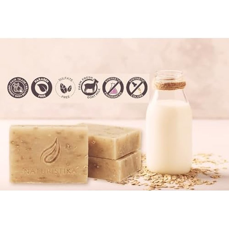 Lavender Oatmeal with Goat Milk Soap Bar (3 Pack), All Natural Handcrafted with Organic Oils. Face and Body Soap for Men, Women and Teens. SLS Free, NO Parabens, Handmade in USA.