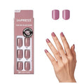 KISS imPRESS No Glue Mani Press On Nails, 'Petal Pink', Pink, Short Size, Squoval Shape, Includes 30 Nails, Prep Pad, Instructions Sheet, 1 Manicure Stick, 1 Mini File