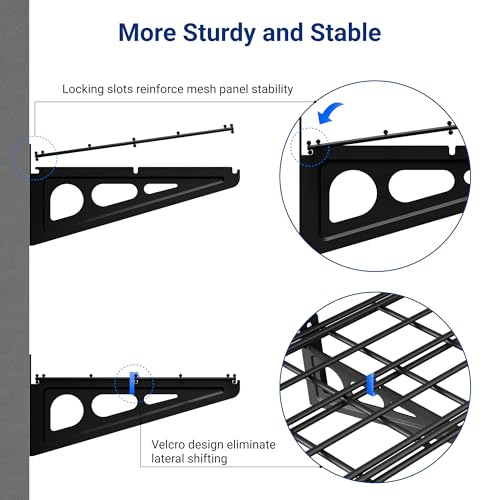 FLEXIMOUNTS 12x72 Inch Wall Shelves Garage Storage Rack Black 2-Pack - Classic Series