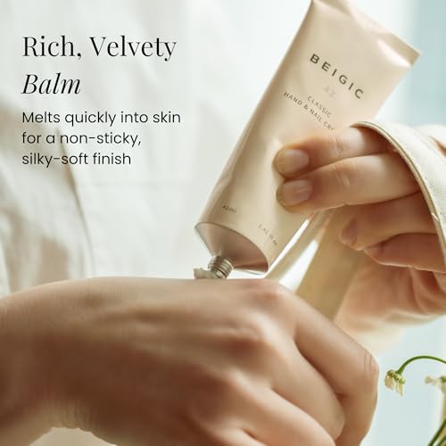 BEIGIC Hand & Nail Cream with Bergamot Sage Mandarin - Vegan, Fast-Absorbing, 1.42 fl oz