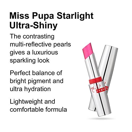 PUPA Milano Miss PUPA Milano Starlight Ultra-Shiny Lipstick - Semi-Transparent Color And Micro Pearls - Balmy Texture - Extraordinary Radiance - Blends Gently On Lips - 704 Lovely Meghan - 0.88 Oz