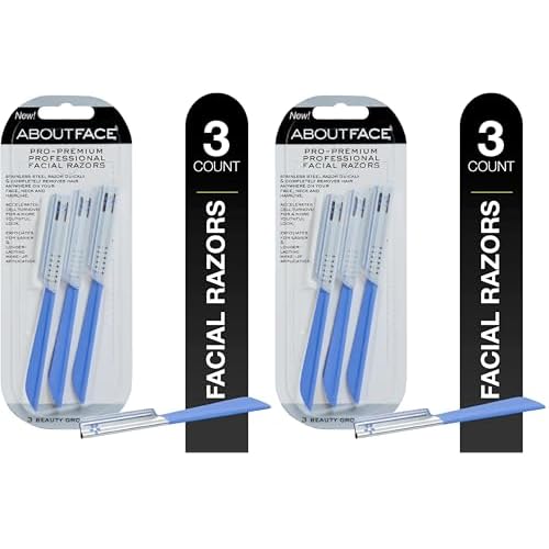 Tweezerman Eyebrow Razor with 3 Replacement Blades and Safety Cap (Stainless Steel)