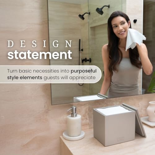 Cement Storage Box for 50 Disposable Towels XL - Taupe Stone, 9x8x9 Inches