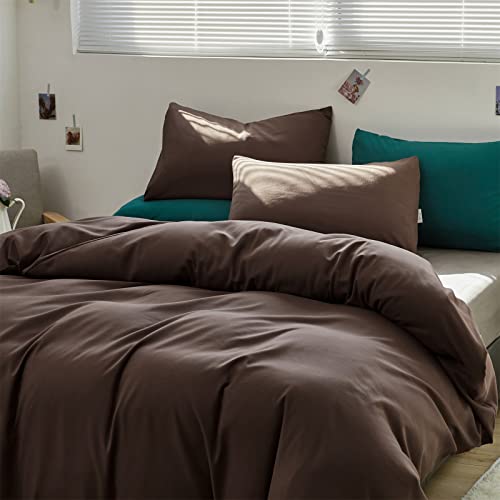 Pureant Brown Queen Comforter Set 90x90 Inches Mocha Coffee Bedding