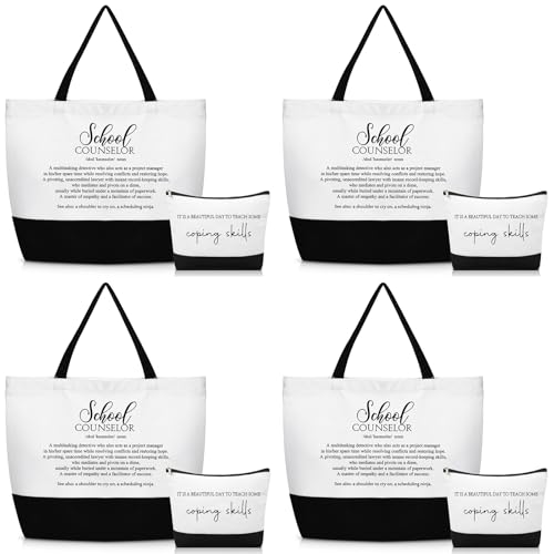 Guidance Counselor Gifts School Counselor Appreciation Gift Canvas Tote Bag Makeup Cosmetic Bag