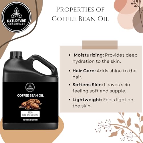 Pure Coffee Bean Oil for Skin & Hair Care - 32oz Natural Moisturizer