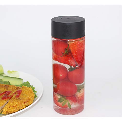 24 Pack 10 Oz Clear PET Plastic Juice Bottles with Black Lids – Food Grade, Reusable