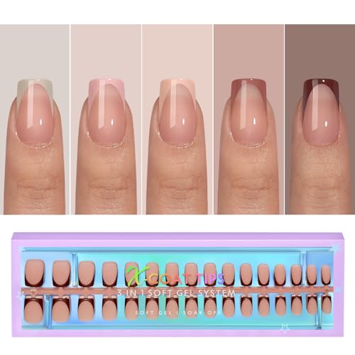 btartboxnails XCOATTIPS Square Nails with French Protection Duo Set