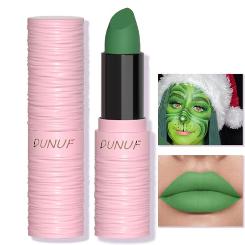 St Patrick¡¯s Day Green Matte Lipstick for Women, Green Lip Face Body Paint Stick, Halloween SFX Witch Makeup Elphaba Costume Face Paint Stick, Waterproof Long Lasting Lip Balm for Goth Clown Makeup