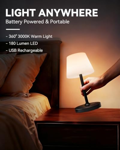 Outdoor Waterproof Shower Lamp - Black, 8000mAh Rechargeable Bathroom Light
