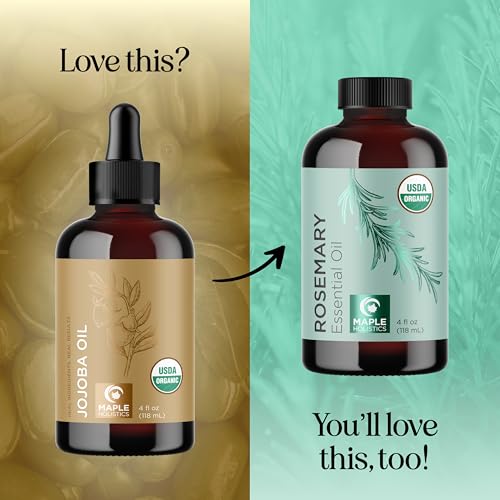 Organic Jojoba Oil Cold-Pressed 100% Pure Carrier Oil for Skin Hair Nails - Maple Holistics