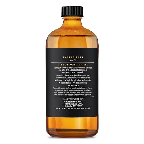 Wholesale Botanics Oat Oil | Cold-Pressed Carrier Oil Lightweight Moisturizer for Skin & Hair | For Soaps, Lotions, & Candles | Vegan & Cruelty Free (16 fl oz)