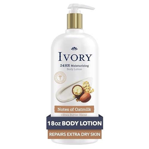 Ivory Hand & Body Lotion, 24hr Moisturizing, Repairs Extra Dry Skin, All Day Hydration, Lightweight Formula, Absorbs Instantly, Perfect for Daily Use, Shea Butter Blend, Vanilla Scent, 18 fl oz