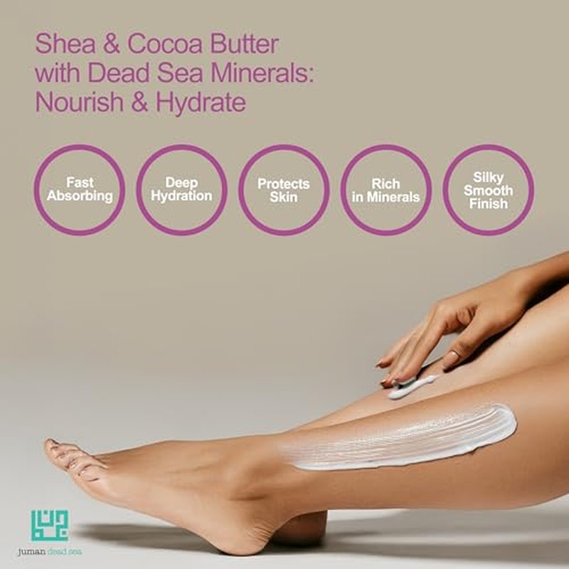 JUMAN Dead Sea Minerals Shea Butter Moisturizer Bundle | Infused with Vitamin E and Plant Extracts | Free from Harmful Ingredients | Suitable for All Skin Types | Bundle of 3