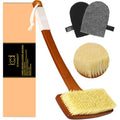 ICANdOIT Stiff Sisal Back Scrubber Shower Brush with Face Exfoliator - Firm Bristles