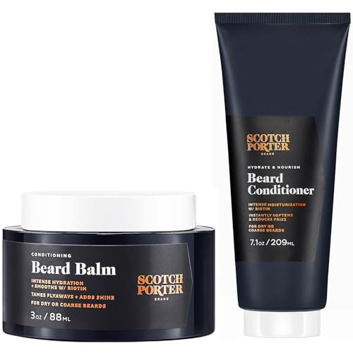 Scotch Porter Beard Balm & Conditioner Set | 7.1oz Vegan, Natural Ingredients, Manly Scent – Original Variation
