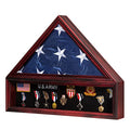 Medium Military Shadow Box with Flag Display Case - Mahogany Finish, 5'x9.5' Variation of THIS listing