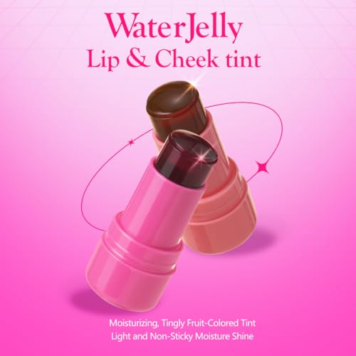 Elensilia Plush Water Jelly Lip & Cheek Tint ? Peach Attack, 10g (0.35oz) | Lightweight & Buildable Tint for a Natural, Fresh Glow