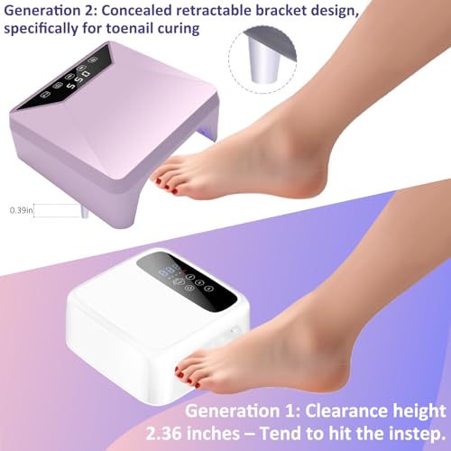 78W UV LED Nail Lamp with Adjustable Telescopic Stand, Corded Nail Dryer for Gel Nails, 39 LEDs, 30/60/99/180s Timers, Removable Base for Home & Salon