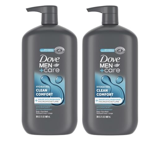 Dove Men+Care Hydrating Body and Face Wash 2-Pack, 30 oz - Gentle Cleansing for Men