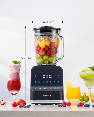 1200W Professional Blender with 52oz Glass Jar, 9-Speed Touchscreen & Ice Crush
