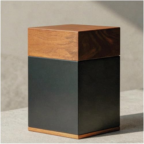 Wooden Cremation Urn for Adults - Handcrafted Walnut Ashes Keepsake