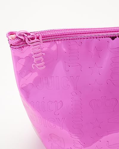 Pink Makeup Bag Organizer with Heart Crown, Travel Cosmetic Case