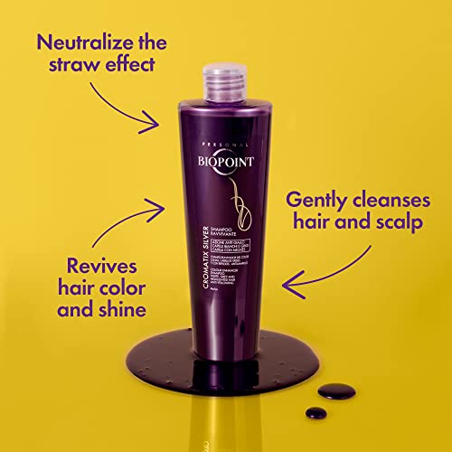 Purple Shampoo for Blonde Hair - Reviving Silver & Grey Hair - Shampoo - Biopoint Cromatix Reviving Silver Shampoo