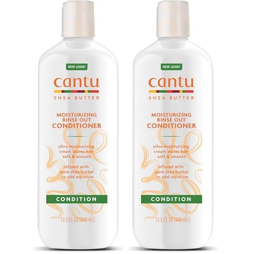 Cantu Moisturizing Rinse Out Conditioner with Shea Butter, 13.5 fl oz (Pack of 2)