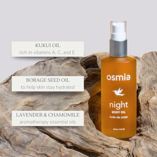 Night Body Oil with Lavender & Kukui Oil - 4 Fl Oz | Nourishing & Soothing Skin Care