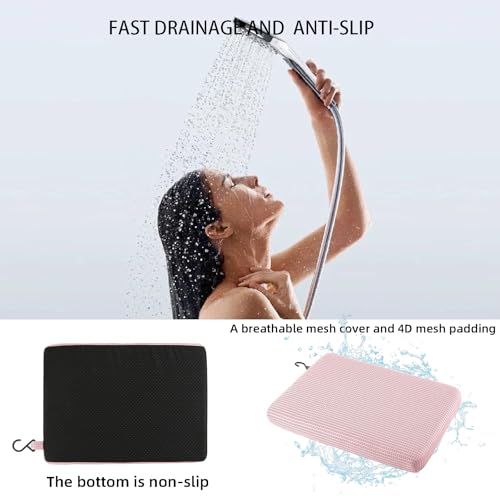 SOKHOND Pink Shower Seat Cushion for Bathtub—Non-Slip Bath Chair Pad 15.7 x 11.8 in
