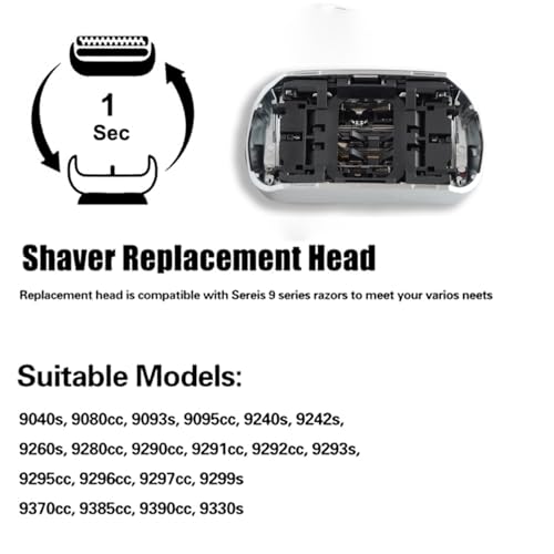 Series 9-92S Blade Compatible with Braun Series 9 Replacement Heads&for Braun S9 Sport Replacement Head,Foil Blades for All Series 9 Por Electric Shave 9290cc, 9291cc, 9370cc, 9293s, 9385cc et Model