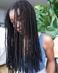 Human Hair Loc Extensions 16 Inches Dreadlock Extensions 10 Strands - Natural Black, 0.2cm, Variation 16inch/10strands / 0.2cm #1B