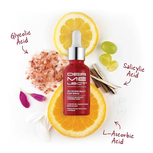 Dermelect Cosmeceuticals Self-Esteem Beauty Sleep Serum ? Exfoliating Nighttime Treatment with Glycolic Acid, Salicylic Acid & Vitamin C ? Enhances Skin Radiance & Smooths Texture ? 1 oz