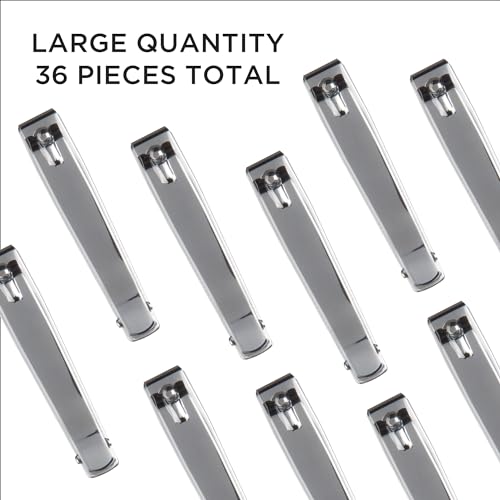 Diane D909 Stainless Steel Straight Edge Toenail Clipper with Fold-Out File - 36 Pack Bulk