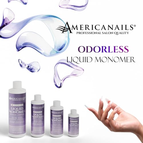 Americanails Odorless Nail Monomer Liquid 8oz - Maximum Adhesion Acrylic for Perfect Nail Enhancements