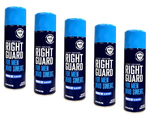 Right Guard Aerosol Sport Powder Dry Antiperspirant 6 oz Pack of 5