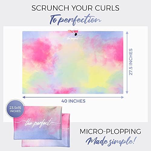 Watercolor Tie Dye Microfiber Hair Plopping Towel Set – Anti-Frizz & Fast Drying