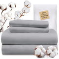 Gray Queen 1200-Thread Count Egyptian Cotton Bed Sheet Set with Deep Pockets